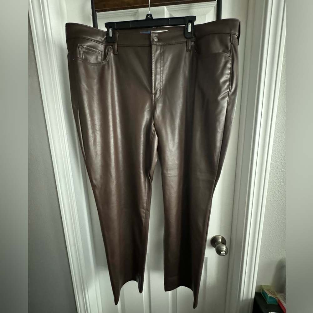Old Navy Brown Faux Leather OG Loose Pants Size 20